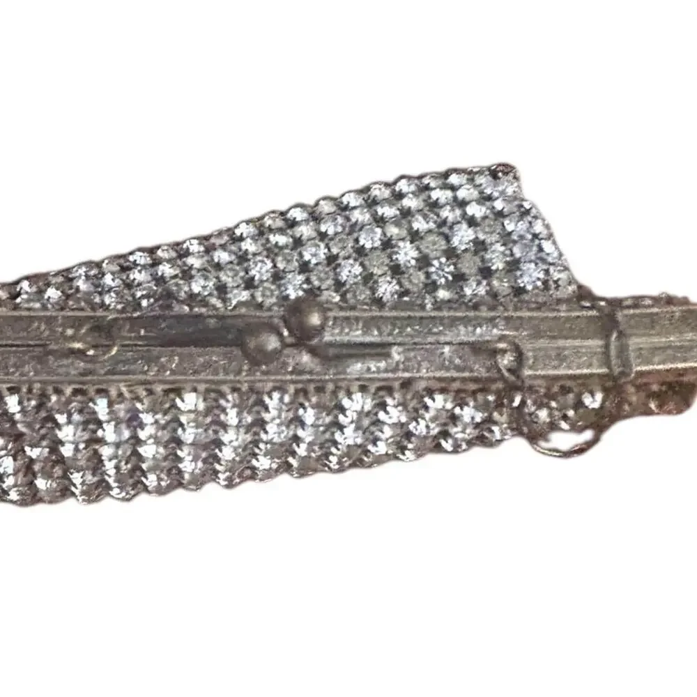 1940s Rhinestone Evening Clutch: Silver Crystal Cocktail Bag